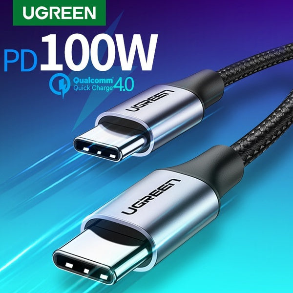 Ugreen USB C vers USB Type C pour Samsung S20 PD 100W - 60W câble pour MacBook iPad Pro Quick Charge 4.0 USB-C Fast USB Charge Cord