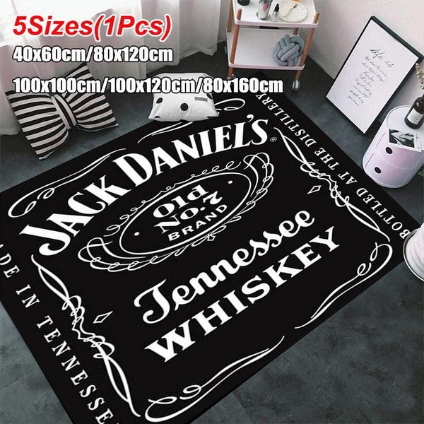 Carpets for Living Room Bedroom Area Rugs Child Play Tent Rug Kids Room Decor Carpet Home Hallway Floor Mat 3D Patterned Black Carpet Non-slip Area R