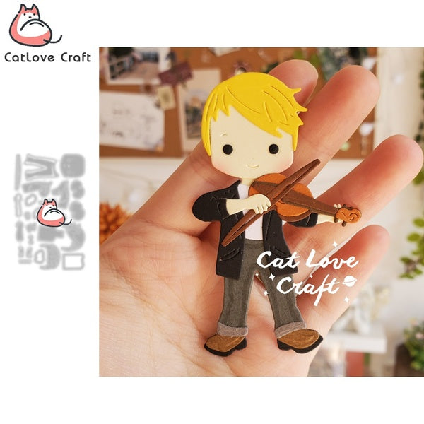 Catlove violon mâle métal coupe matrices Scrapbooking moule couteau pochoir Die Cuts carte faisant bricolage artisanat gaufrage nouveau die pour 2021
