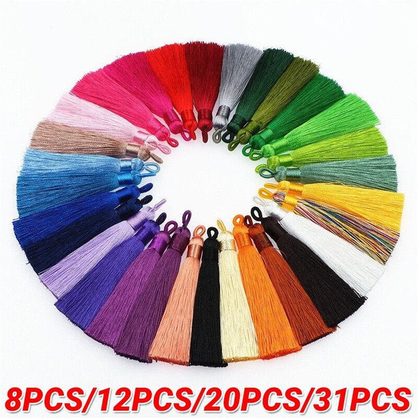 8pcs-12pcs-20pcs-31pcs Handmade DIY Silky Tassels for Bookmark Key Chain Earring Jewelry Making, Souvenir, Graduation, Clothing Sewing, Gift Tag, Cur