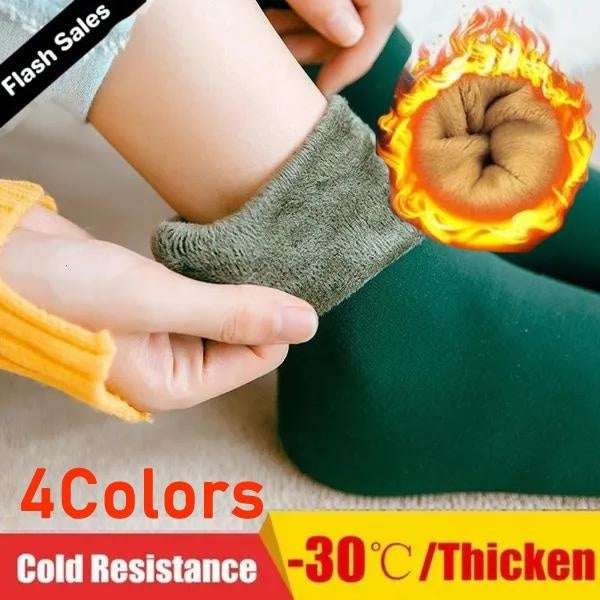 Autumn Winter Warm Thicken Plush Velvet Thermal Snow Socks Seamless Floor Sock for Women