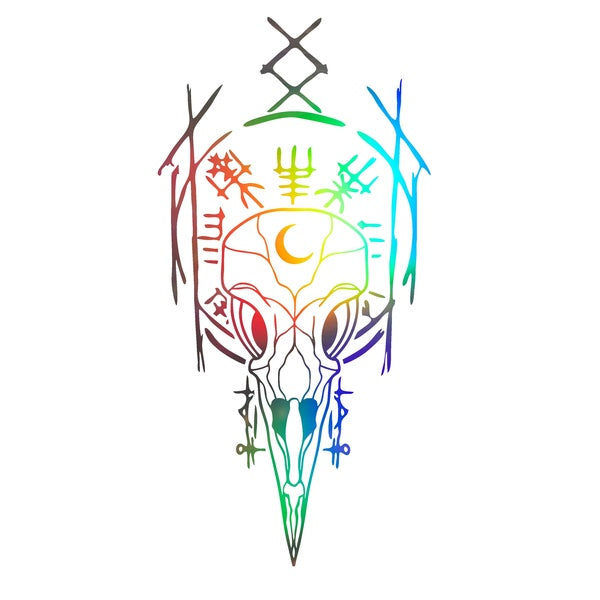 2pcs, 25cm Vikings Raven Skull Vegvisir Night Reflective Stickers Vinyl Decal Car Window Sticker