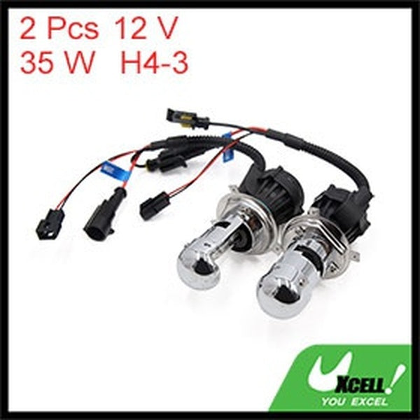 2pcs 35W H4-3 4300K HID Bi-Xenon Hi-Lo Dual Beam Replacement Bulbs for Car
