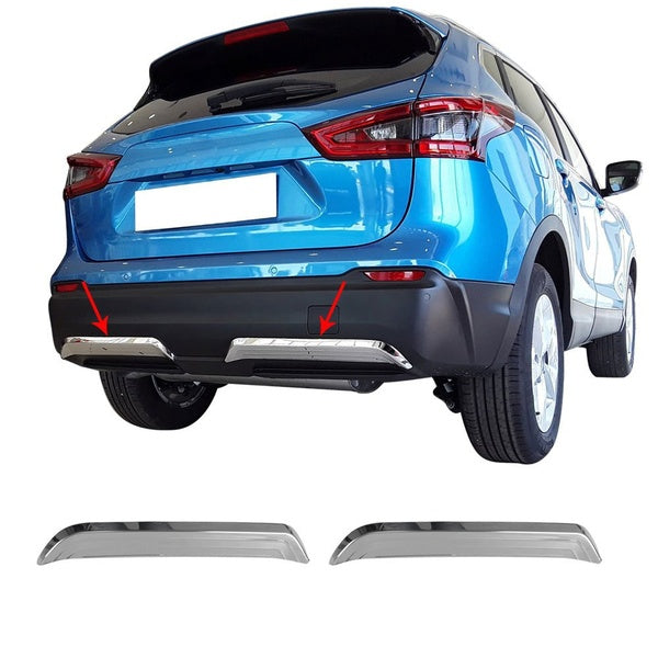 Fits Nissan Qashqai J11 2017-2019 Chrome Exhaust Deflector Frame 2Pcs S. Steel