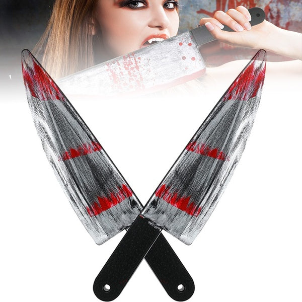 Nouveautés d'Halloween Couteau de boucher sanglant Jouet Prop Machette Costume Prop Faux couteau de saignement réaliste Jouet pour Halloween Party Co