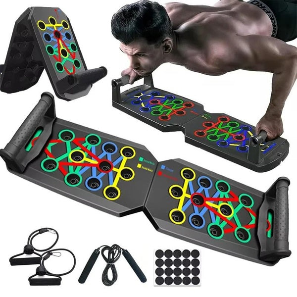 Portable Push-Up Board Set: Multifunctional & Foldable Fitness Equipment for Chest, Abdomen, Arms, and Back Training