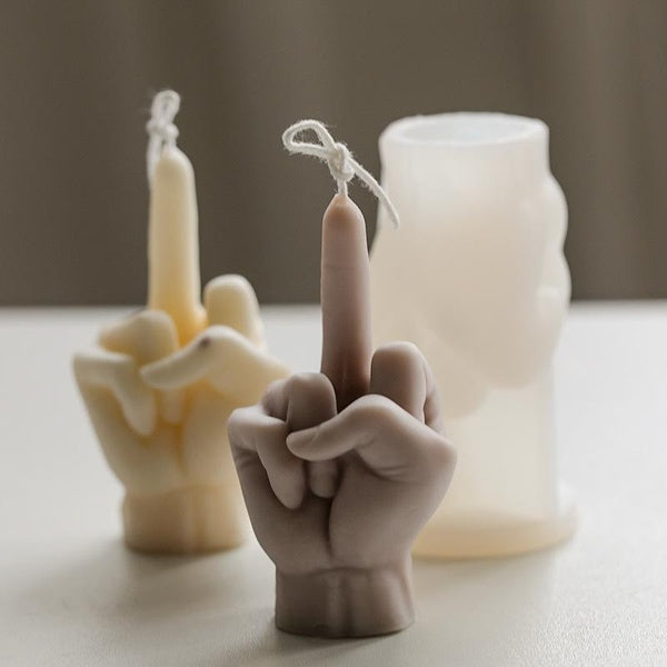New 3D Middle Finger Candle Silicone Mold for DIY Making Soap Plaster Resin Craft Silicone Mold Holiday Party Gift Mold Candle Molds
