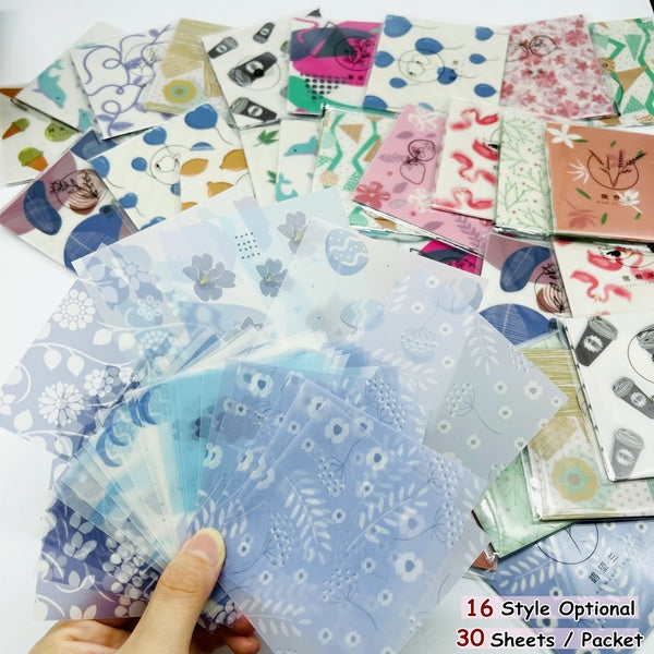 Sulfuric Acid Paper Translucent Memo Paper 30 Sheets-set Journal Scrapbooking Craft Paper Note Paper Decoration