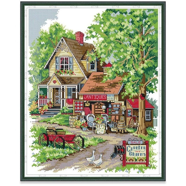 NKF Cross Stitch Set Outskirts Scenery Pattern Stamped-Counted Fabric Printed-Unprinted 14CT-11CT Cross Stitch Kits