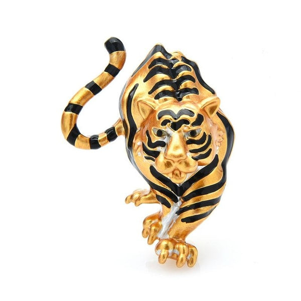 Broches de tigre de marche pour les femmes Belle émail vif Animal Party Casual Broche Pin Cadeaux