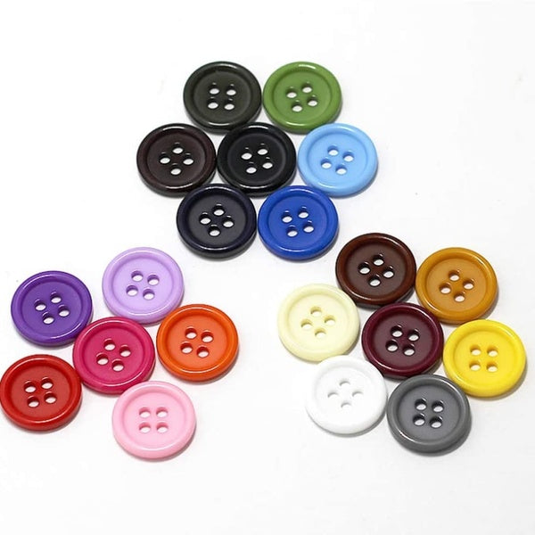 50 Pcs-Set 20mm DIY Button Colorful Candy Color Four-Eye Children's Clothing Buckle Work Clothes Button (randomly)