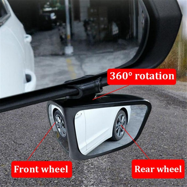 Left - Right 360 Rotation Adjustable Car Blind Spot Mirror Wide Angle Convex Rearview Mirror View Front Rear Wheel Car Accessories
