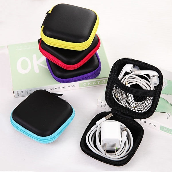 Pocket Hard Case Storage Bag For Headphone Earphone Earbuds SD Card