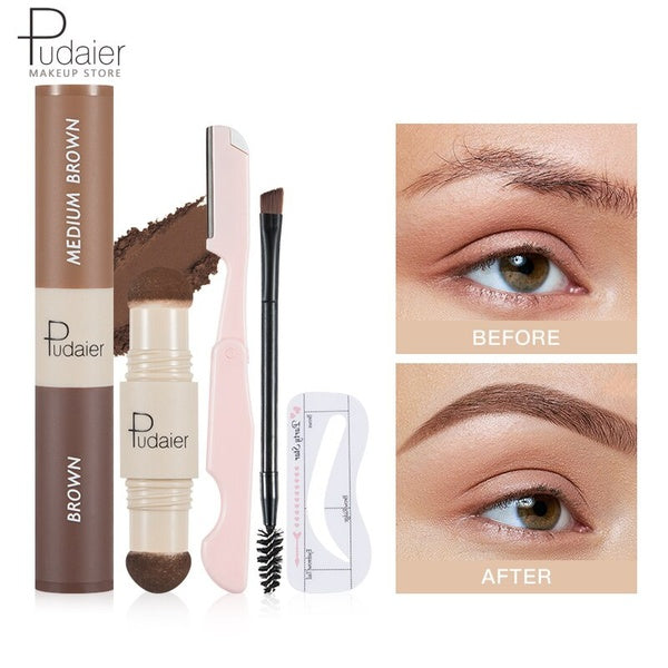 Health & Beauty Eyebrow Stamp Set Natural Waterproof Hairline Filling Powder Eyebrow Styling Stick Eyebrow Cutter Eyebrow Template Brush