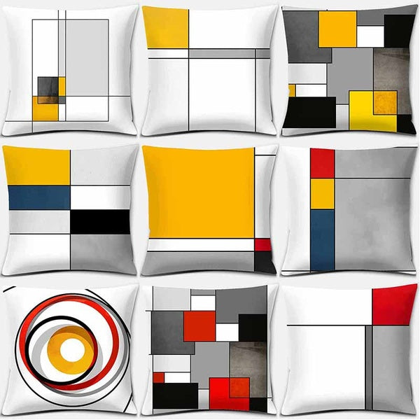 Simple and modern geometry with square printed pillowcase, home decoration, car sofa cushion cover（45cm*45cm）
