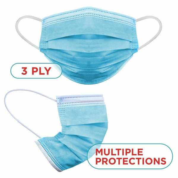 50 - 100 Pack Disposable Filter 3 Ply Protective Surgical Mask Face Masks Cover