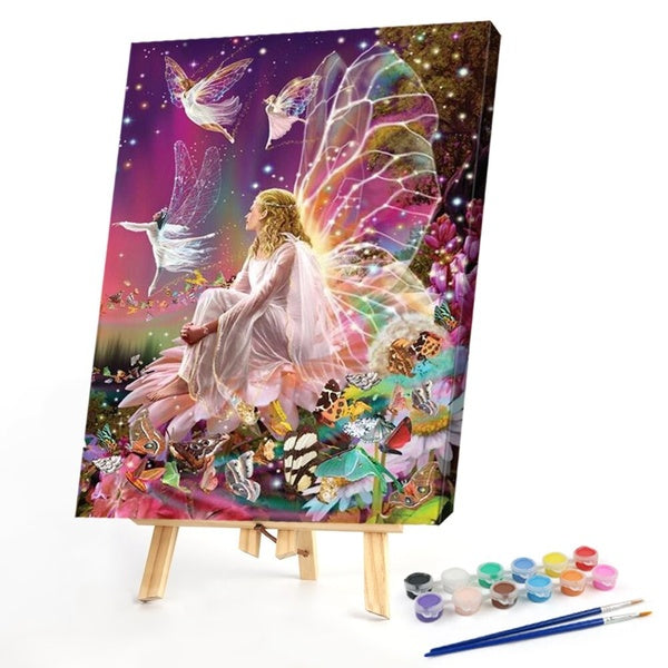 FIYO Fairy Diy Paint by Numbers Kits for Adults and Kids Beginner on Canvas Fashion Oil Painting Wall Art for Gift( No Frame )