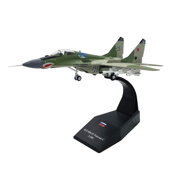 New 1: 100 Scale Alloy Diecast Military Model Russian Air Force Mikoyan MiG-29 Fighter Aircraft Model Plane Toy For Collection Souvenir Gift Home Off