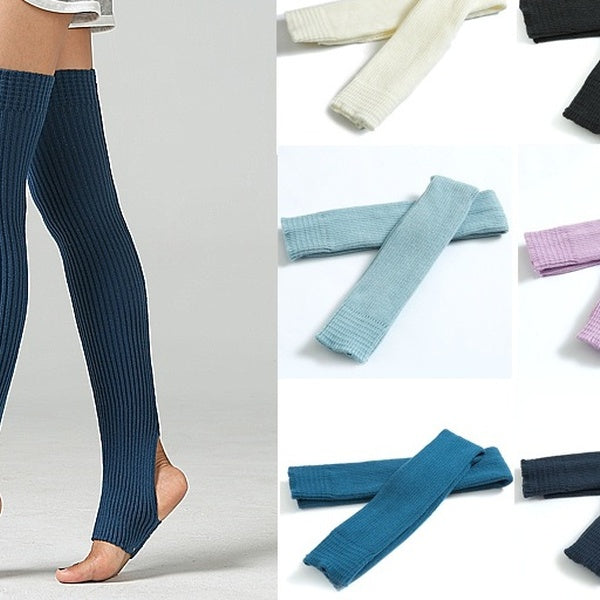 Women Leg Warmer Leggings Step On Yoga Thigh High Knitted Socks Latin Ballet Knee Cover Wool Winter