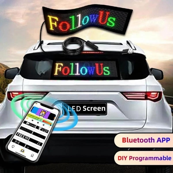 LED Display for Store Advertising Matrix Pixel Panel Car Sign Multilingual Messages Scrolling Text Screen USB 5V APP Programmable Flexible LED Displa