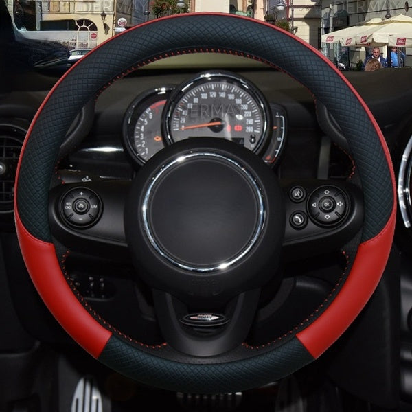 Leather Car Steering Wheel Cover For MINI Cooper R56 Clubman Countryman Clubvan Coupe Auto Accessories