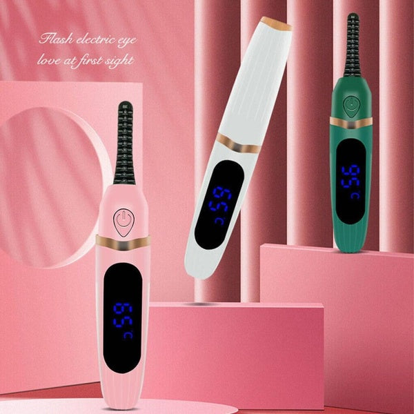 Portable Electric Eyelash Curler USB Rechargeable Electric Eyelash Clip Makeup Tool
