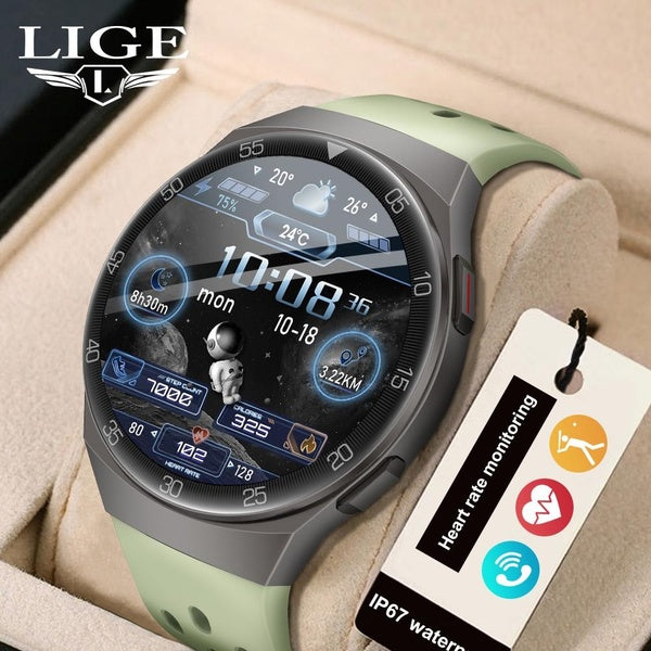 2023 LIGE Mode Mise à niveau 1,39 pouces Montre intelligente Hommes Femmes Étanche Sports Fitness Tracker Bluetooth Appel Hommes Smartwatch pour IOS