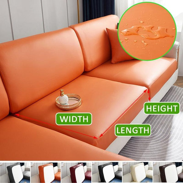 1-2-3 Seaters - Chaise Seat PU Leather Couch Sofa Cushion Slipcover Waterproof Elastic Chair Seat Covers Loveseat Sofa Slipcover Furniture Protector