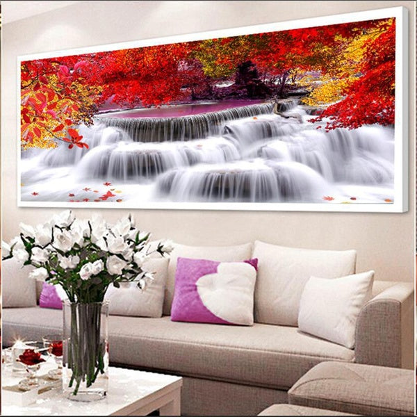 5D Diamond Paintings Maple Forest Fall Full Diamond Art Embroidery DIY Gifts Large Living Room Office Home Decor Diamond Cross Stitch Kits