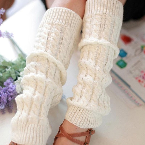 1 Pair Women Leg Warmers Women's Fashion Knitted Crochet Long Boot Socks Knee High Socks