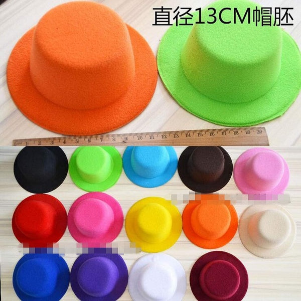 20-Pack (Dia.13cm) Mini Plush Cute Sun Vacation Top Hat Doll Hat Headwear Accessories for Dolls Toys for Girls Birthday Gifts-Random Color