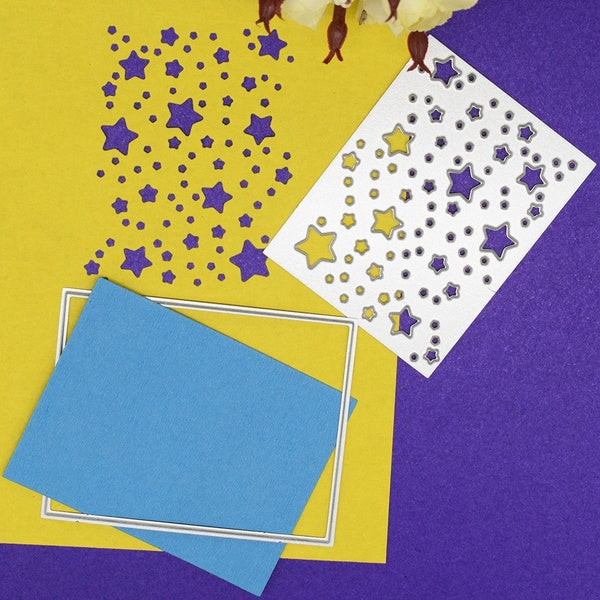Rectangle cadre étoiles motif métal coupe meurt bricolage Scrapbooking carte décoration artisanat meurt gaufrage