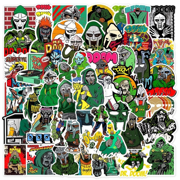 10-50pcs Hip Hop Rap mf doom stickers graffiti Stickers for DIY Luggage Laptop Skateboard Motorcycle Bicycle Sticker