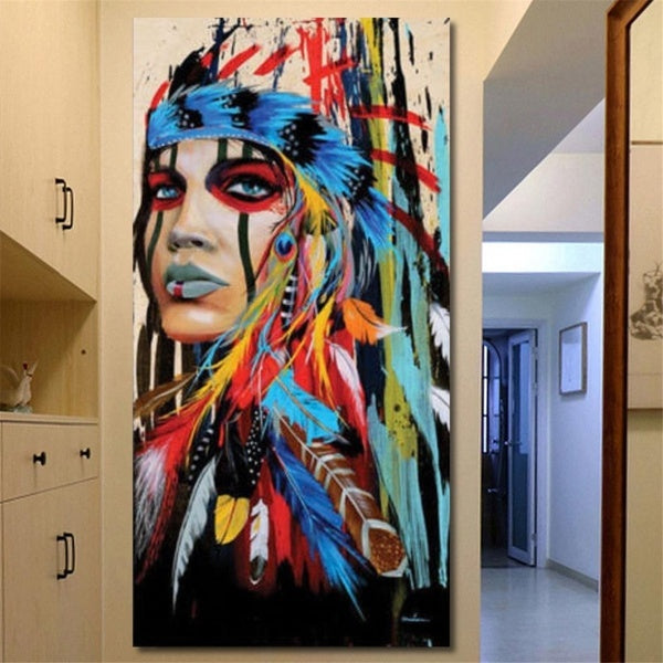 New Fashion 2 Style Indian Woman Canvas Painting Print Picture Home Wall Modern Art Home Decor No Frame
