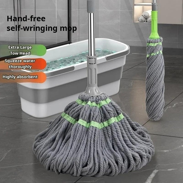 Lazy Mop Household Telescopic HandFree Absorbent Fiber Mop Rotating Telescopic HandFree Mop