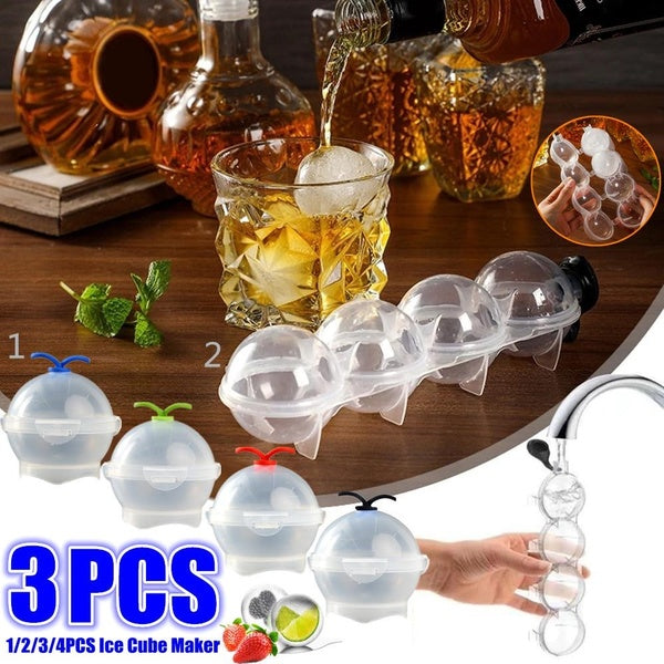 1-2-3-4 pièces nouveau 1-4 trou fabricants de glaçons rond moule de Hockey sur glace whisky Cocktail Vodka boule moule à glace Bar fête cuisine boîte