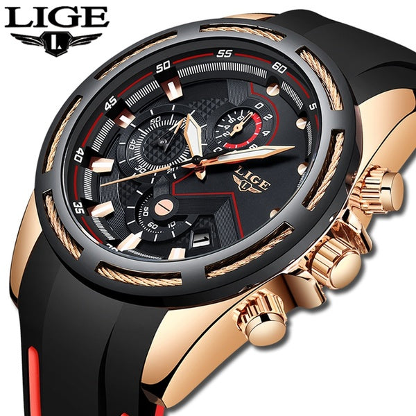 LIGE mode hommes montres haut de gamme marque hommes Unique montre de sport hommes horloge à Quartz étanche montre-bracelet Relogio Masculino