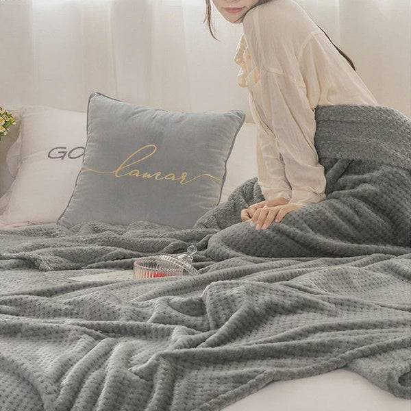 Throw Blanket For Bed Fluffy Plaid Blankets On The Sofa Solid Color Bedspreads Decorative Coral Fleece Blankets