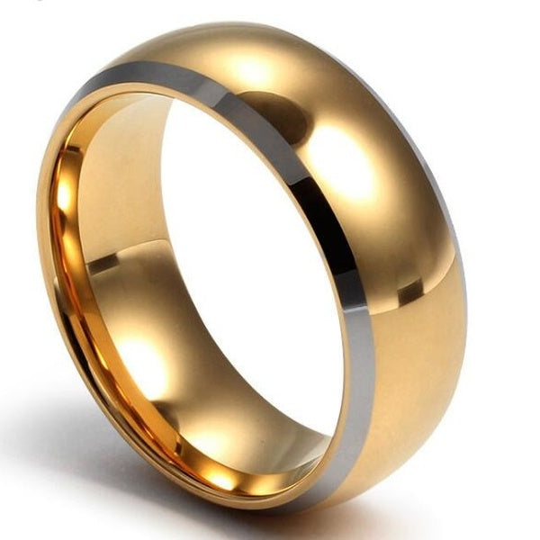 High Quality Tungsten steel ring for men gold tungsten steel ring Gold for Father Gifts .husband gifts .boyfriend gifts 8-12#