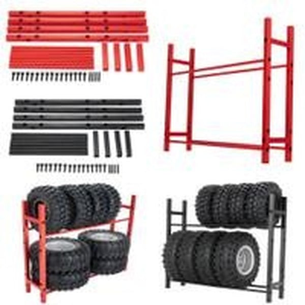 Metal Tires Rack Simulation Wheels Tires Shelf Tyres Storage Holder for Wraith 90018 SCX10 D90 TRX4 1-10 RC Rock Crawler