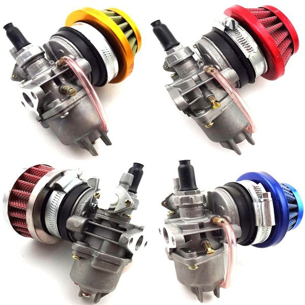 FishMotor Carburetor Carb Carby Air Filter Stack For 47cc 49cc Mini Moto ATV Pocket Dirt Pit Motorcycle Bike