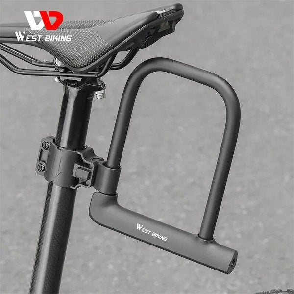 WEST BIKING Cadenas en U pour vélo VTT, cadenas de vélo de route, antivol portable, sécurité pour moto, scooter, accessoires de vélo