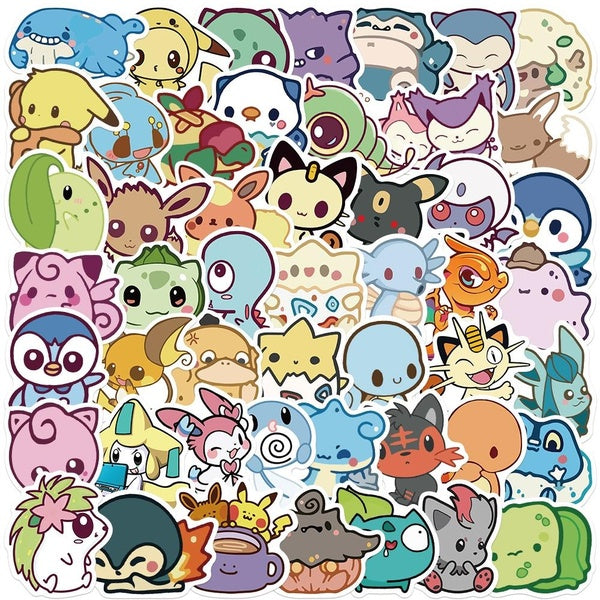 10-25-50pcs Kawaii Anime Stickers Cute animals Stickers Laptop Suitcase Skateboard Guitar Cartoon Stickers