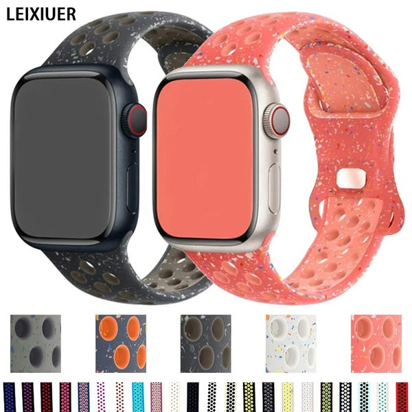 Band for Smart Watch Ultra 2-Ultra 49mm 9 8 7 41mm 45mm 44mm 40mm 38mm 42mm for Smartwatch Series SE 6 3 4 5 2 1,Sport Silicone Butterfly Buckle Adj
