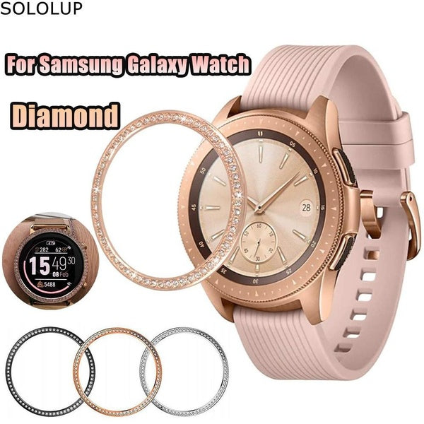 SOLOLUP Bling Bezel Fits for Samsung Galaxy Watch Series 46mm 42mm Gear S3 Cover Diamond Metal Ring Adhesive Cover Anti Watch Accessories S3 46mm Matron Inn