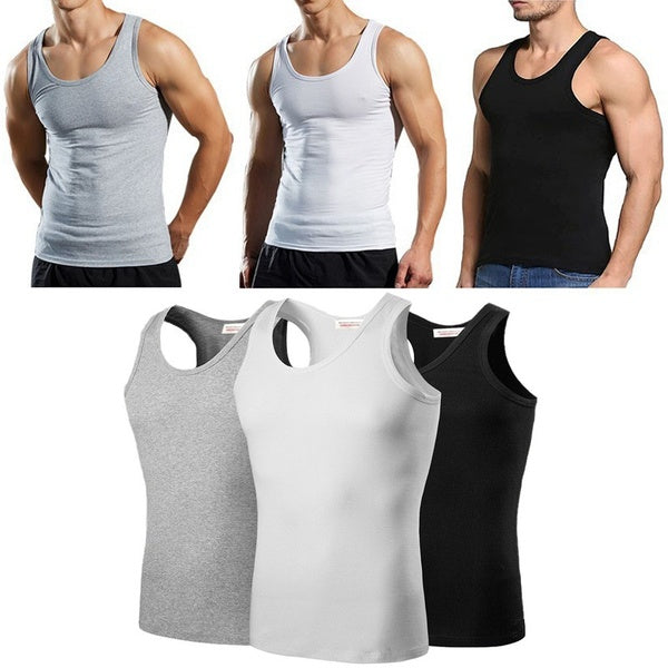 100% Cotton Men Tank Top White Pure Cotton Wife Beater A-Shirt Undershirt Ribbed(1 pack equals 1 pc-2 packs equals 2 pcs)