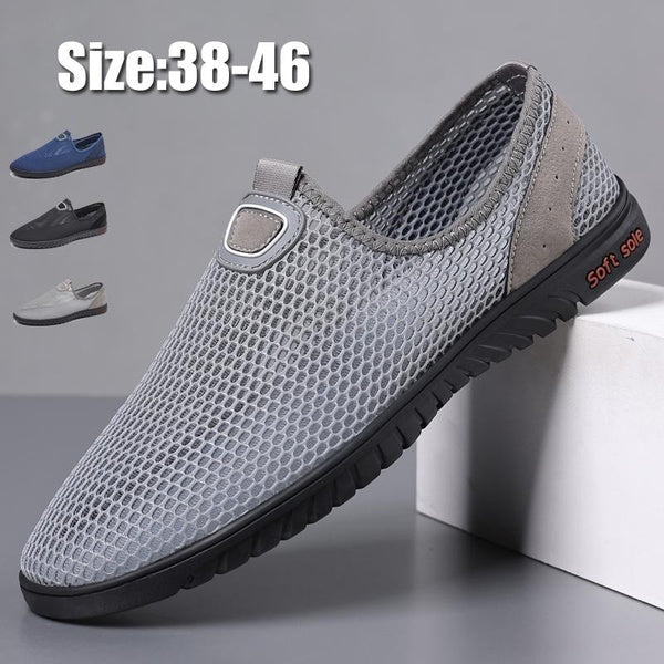 Summer Outdoor Men Sneakers Breathable Slip On Walking Shoes Men Casual Shoes Antiskid Mesh Sports Shoes Male Flats Shoe