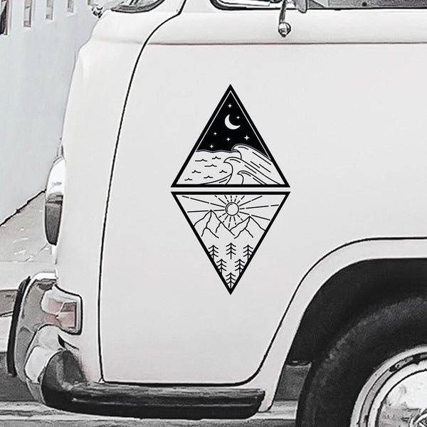 Mountain Beach Car SUV Camper Vans Decor Stickers Vinyl Decals Styling Accessories For Peugeot 407-Opel astra h-Renault captur