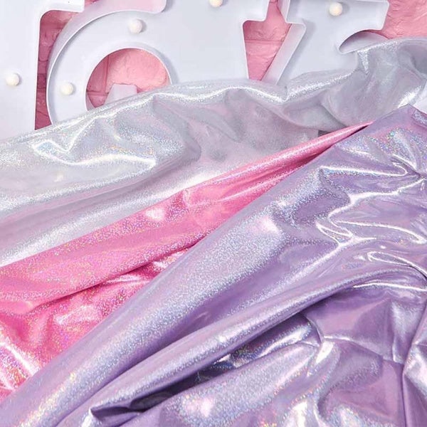 100*150CM Iridescent Laser Tablecloth Knitted Fabric Shining Hot Stamping Dot For Costumes Birthday Wedding Mermaid Birthday Party Decoration Supplie