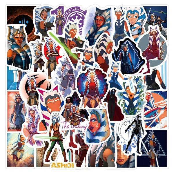10-55pcs Cartoon Ahsoka Stickers Graffiti Stickers for DIY Luggage Laptop Skateboard Motorcycle Bicycle Stickers